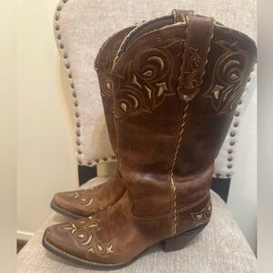 Durango Brown Embroidered Western Boot, Women’s Size 8,5 M